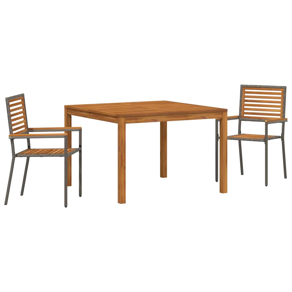 vidaXL Zestaw do jadalni w ogrodzie 3 pcs Szary Lite Drewno Akacji