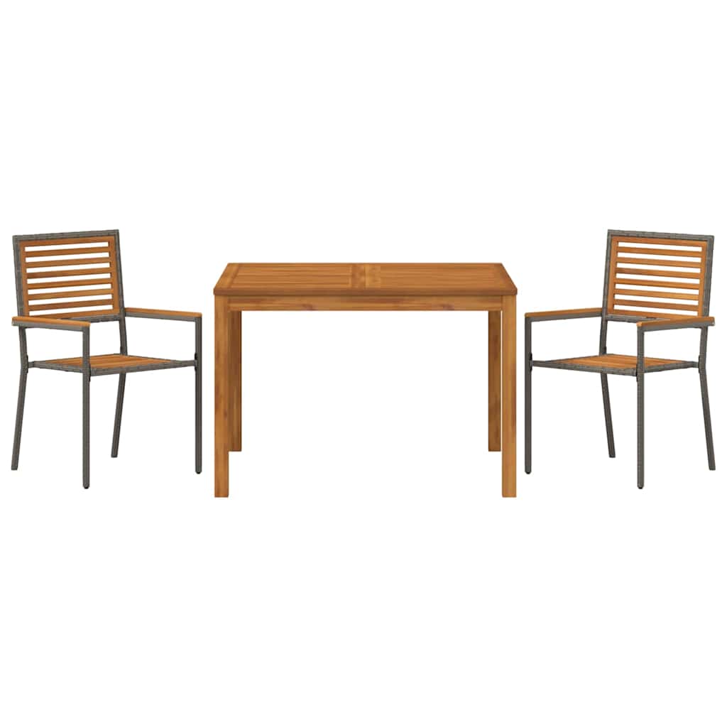 vidaXL Zestaw do jadalni w ogrodzie 3 pcs Szary Lite Drewno Akacji
