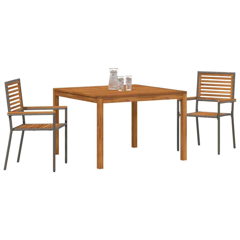 vidaXL Zestaw do jadalni w ogrodzie 3 pcs Szary Lite Drewno Akacji