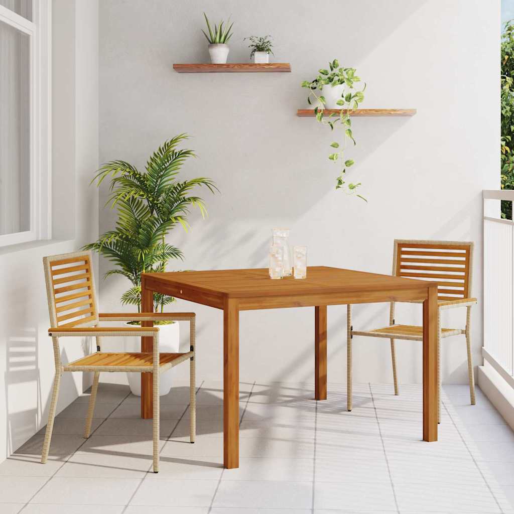vidaXL Zestaw do jadalni w ogrodzie 3 pcs Beżowy Lite Drewno Akacji