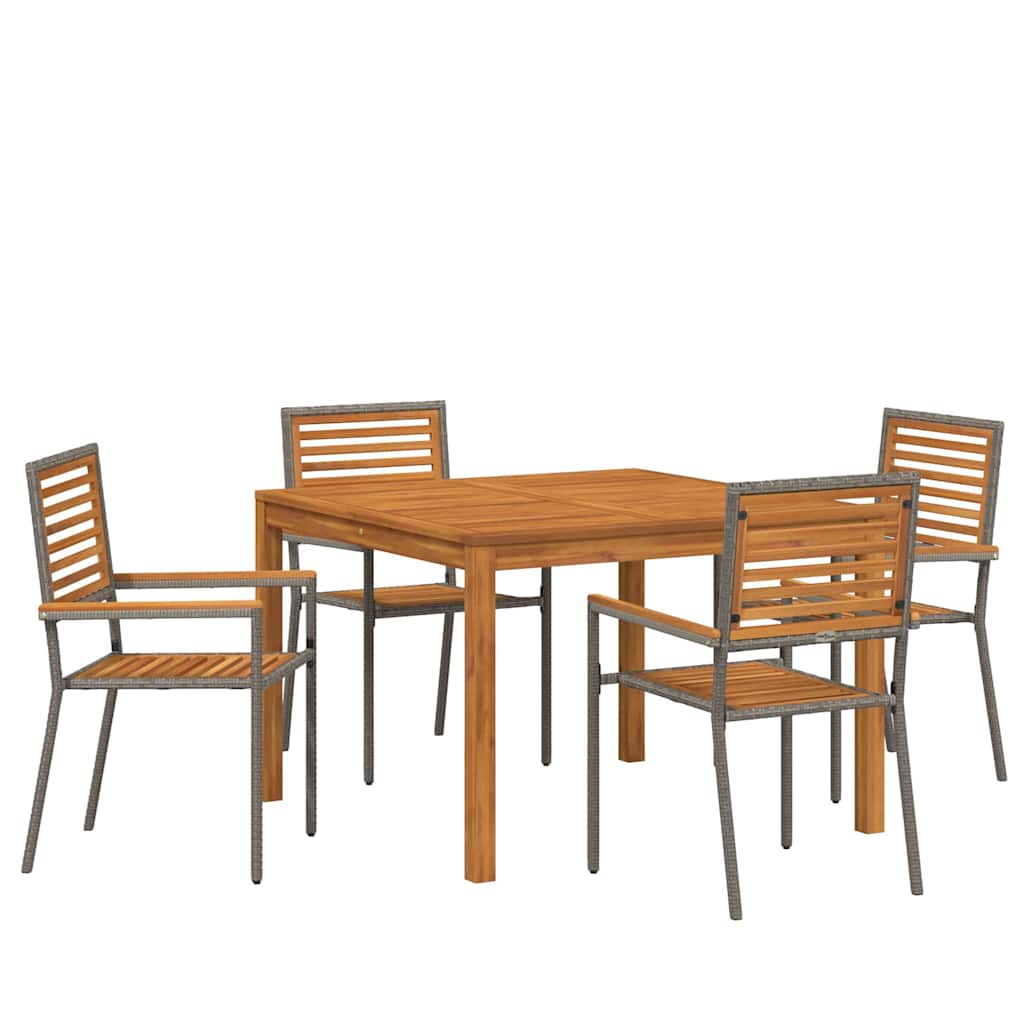 vidaXL Zestaw do jadalni w ogrodzie 5 pcs Szary Lite Drewno Akacji