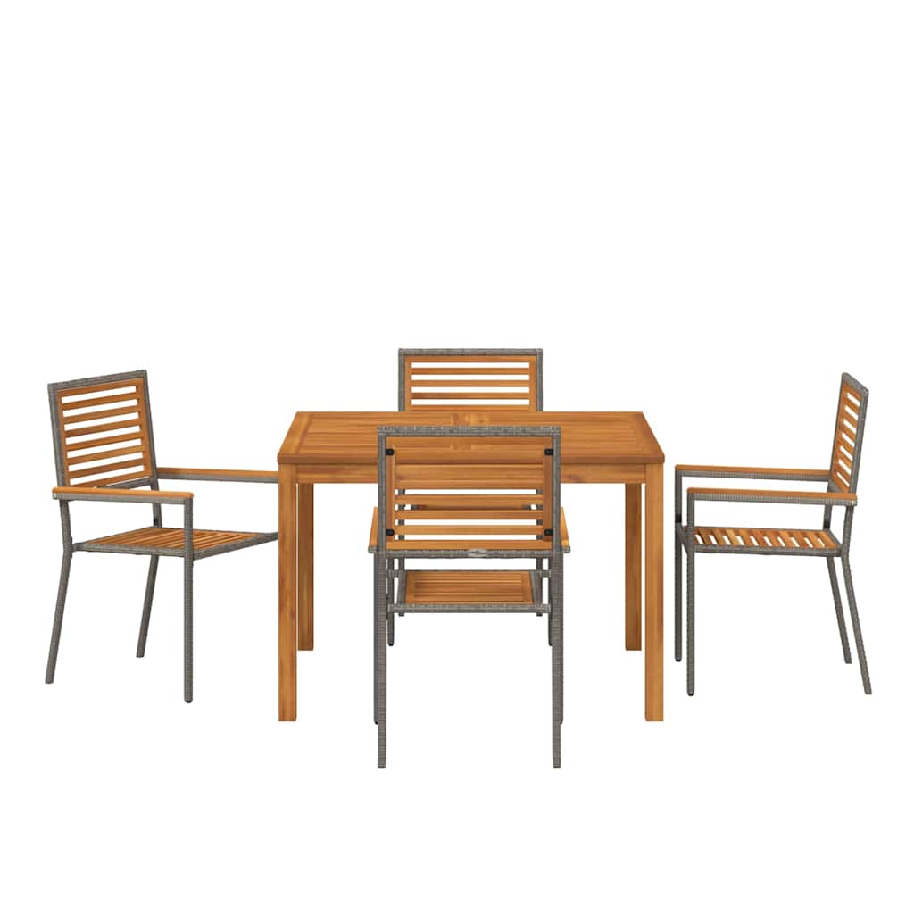 vidaXL Zestaw do jadalni w ogrodzie 5 pcs Szary Lite Drewno Akacji