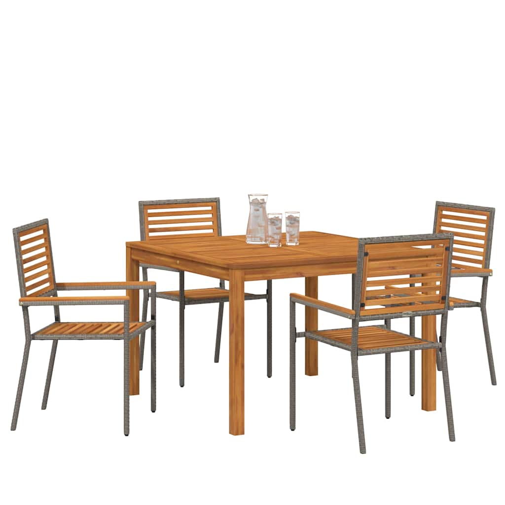 vidaXL Zestaw do jadalni w ogrodzie 5 pcs Szary Lite Drewno Akacji