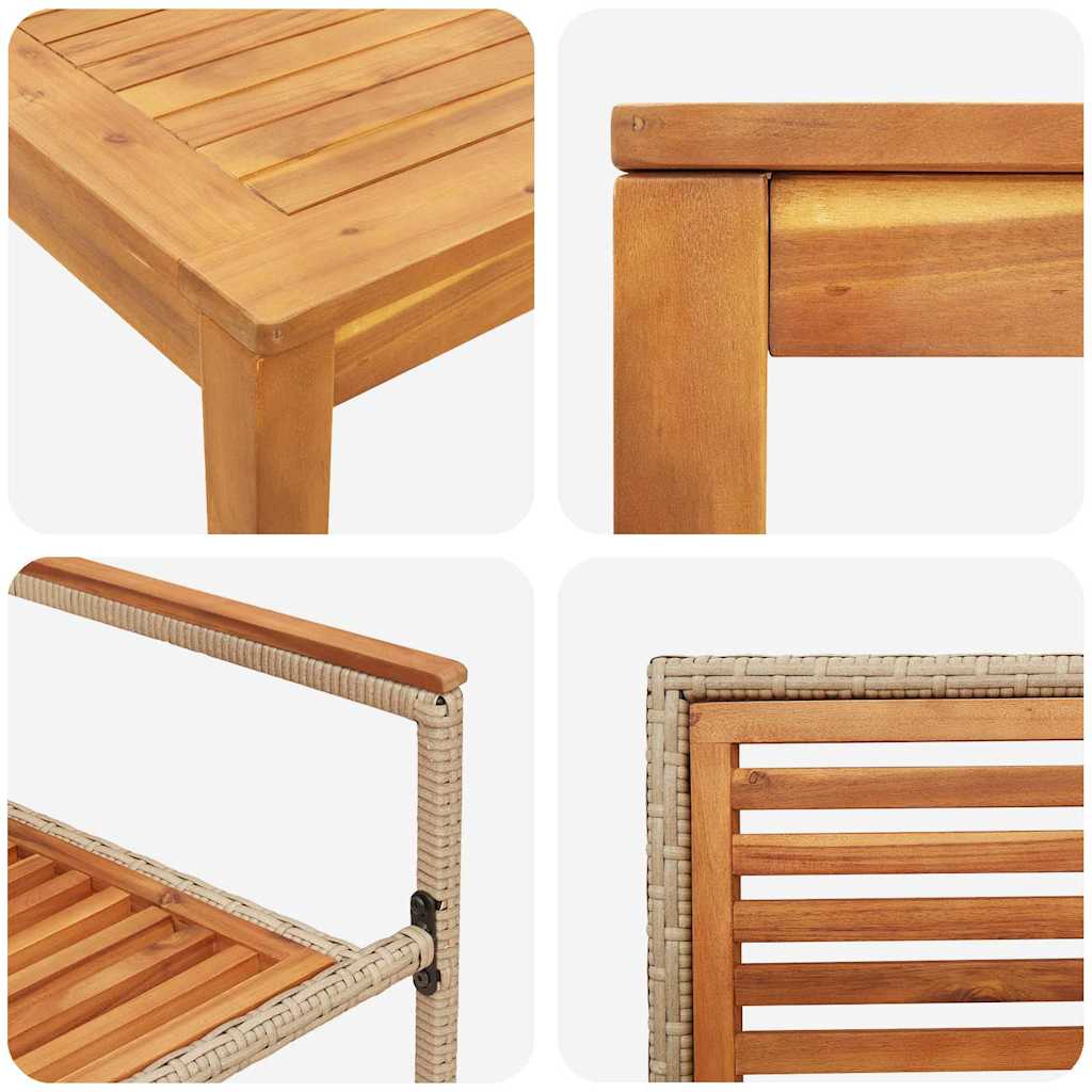 vidaXL Zestaw do jadalni w ogrodzie 5 pcs Beżowy Lite Drewno Akacji