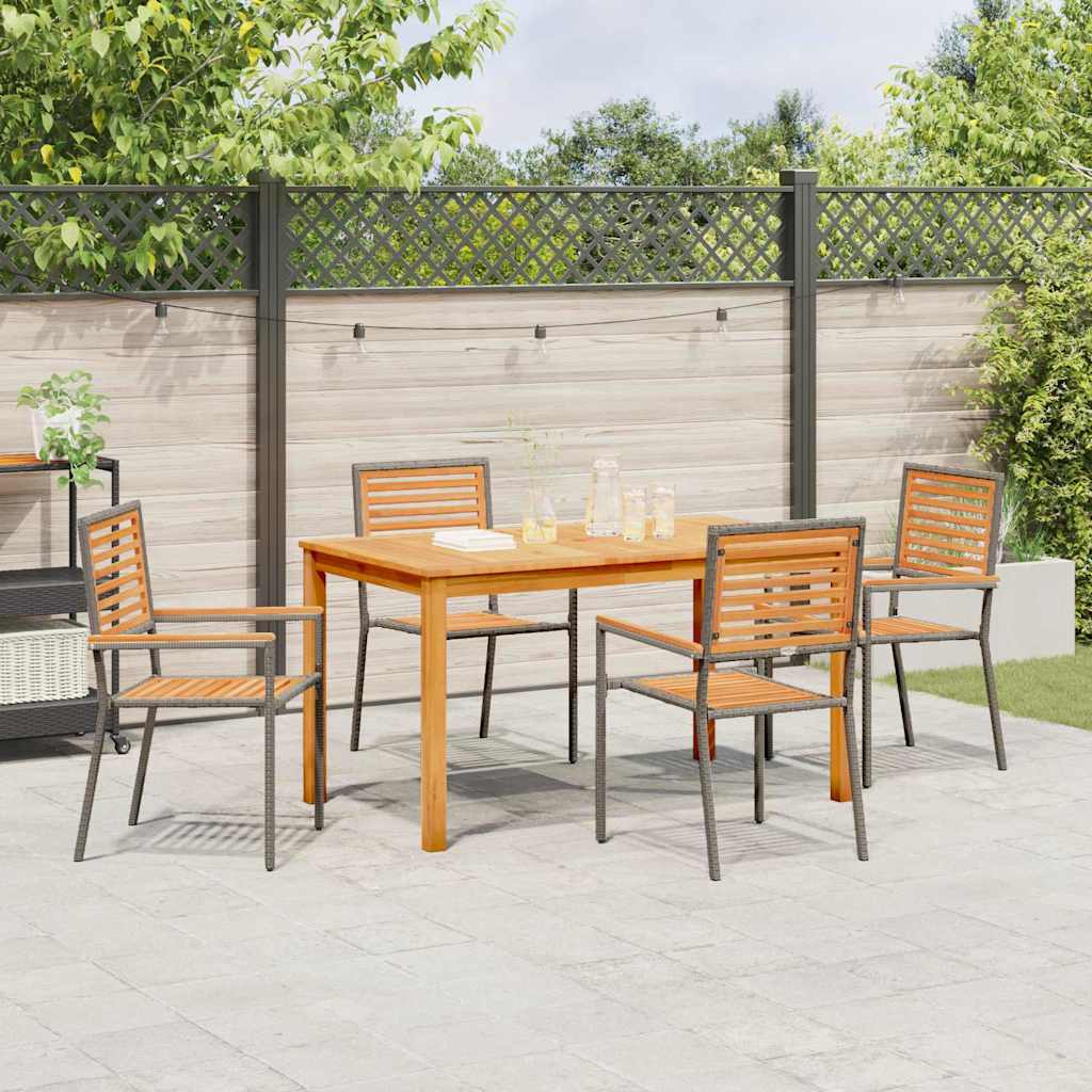 vidaXL Zestaw do jadalni w ogrodzie 5 pcs Szary Lite Drewno Akacji