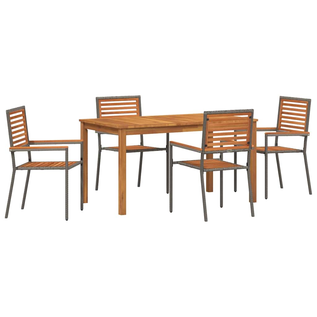 vidaXL Zestaw do jadalni w ogrodzie 5 pcs Szary Lite Drewno Akacji