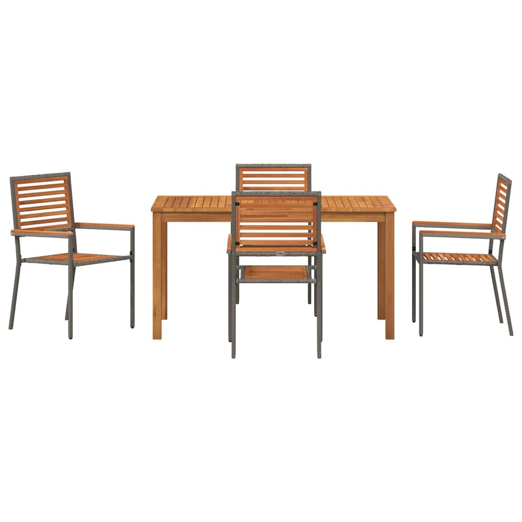 vidaXL Zestaw do jadalni w ogrodzie 5 pcs Szary Lite Drewno Akacji