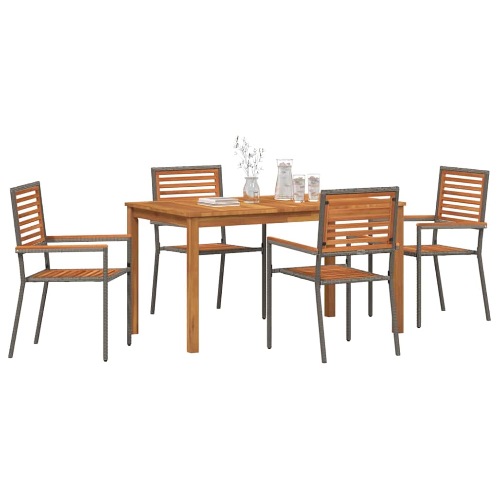 vidaXL Zestaw do jadalni w ogrodzie 5 pcs Szary Lite Drewno Akacji