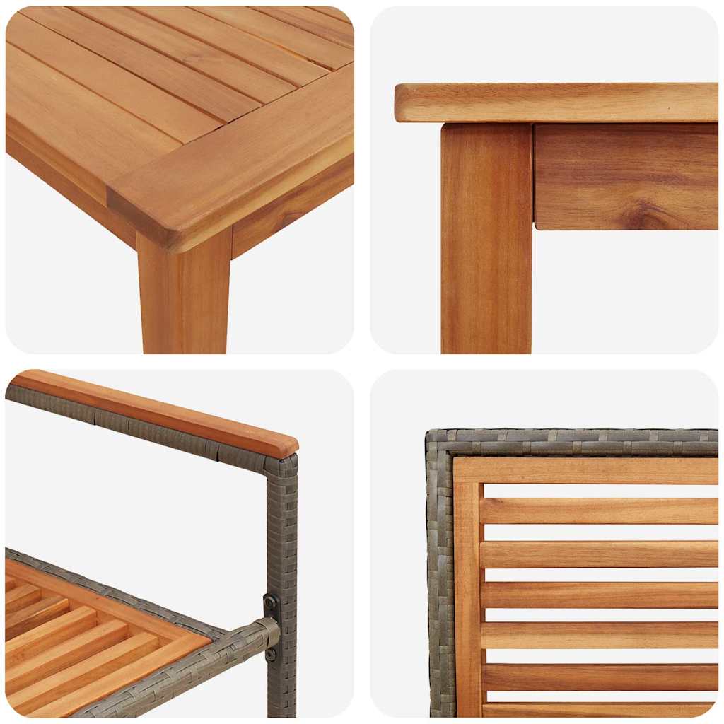 vidaXL Zestaw do jadalni w ogrodzie 7 pcs Szary Lite Drewno Akacji