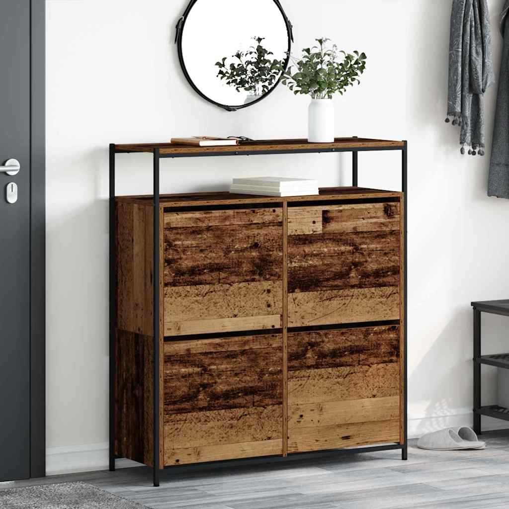 vidaXL Szafka na buty z półką Stare drewno 100 x 34 x 112 cm