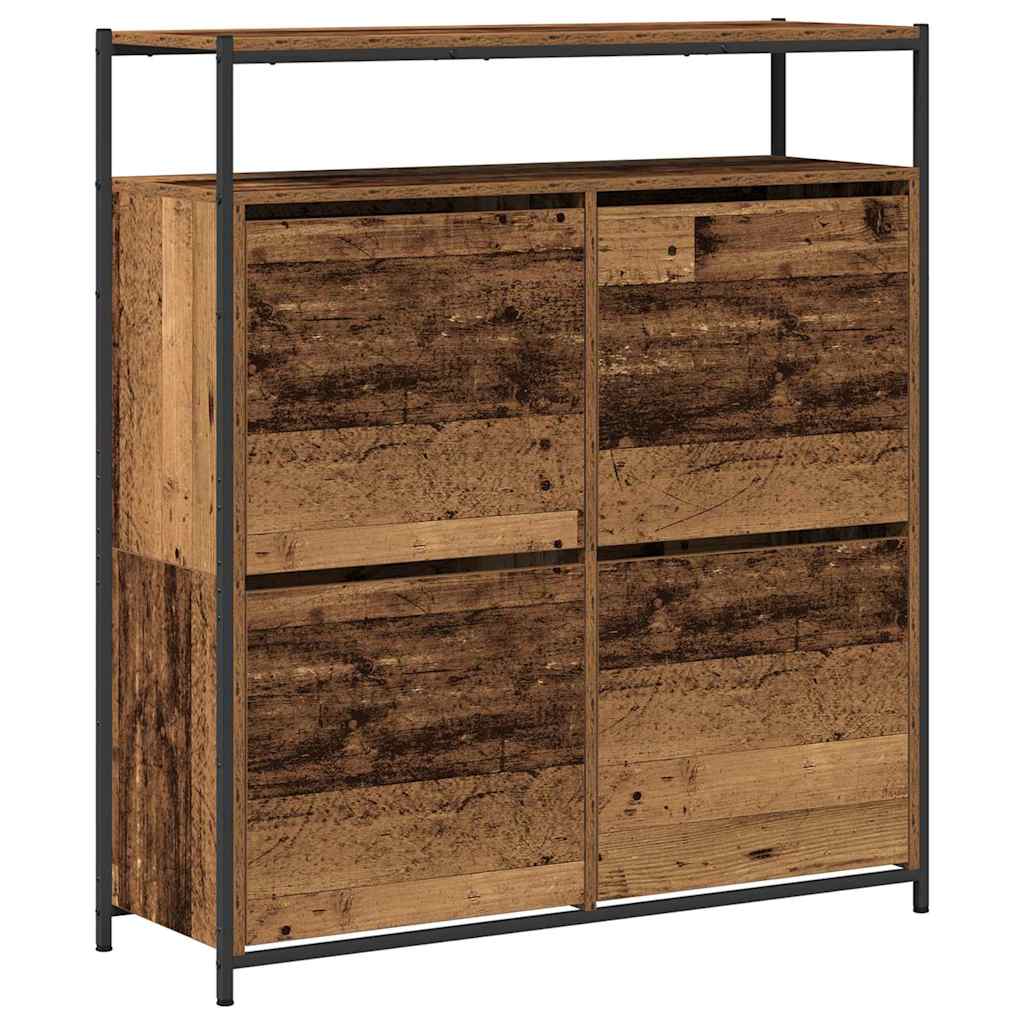 vidaXL Szafka na buty z półką Stare drewno 100 x 34 x 112 cm