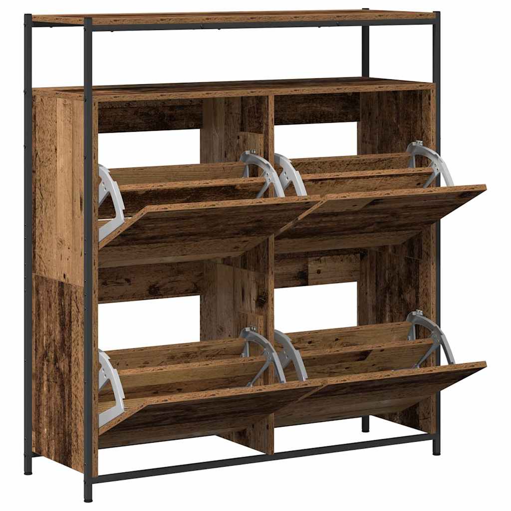 vidaXL Szafka na buty z półką Stare drewno 100 x 34 x 112 cm