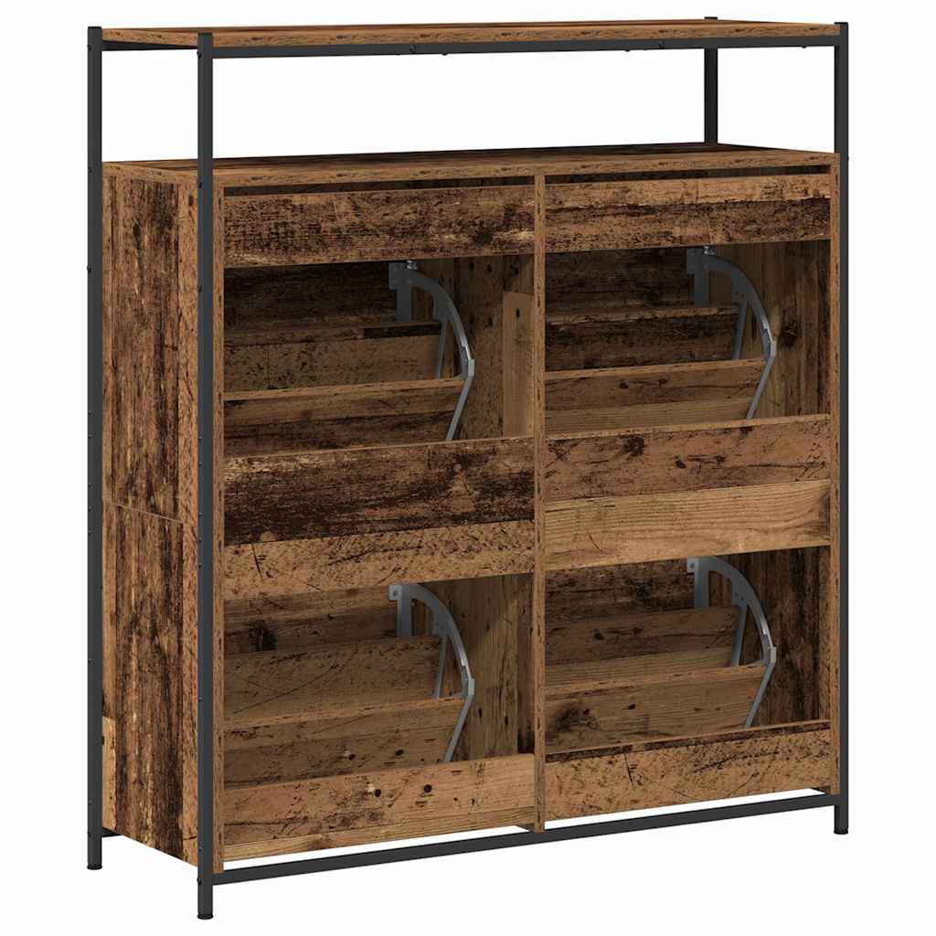 vidaXL Szafka na buty z półką Stare drewno 100 x 34 x 112 cm