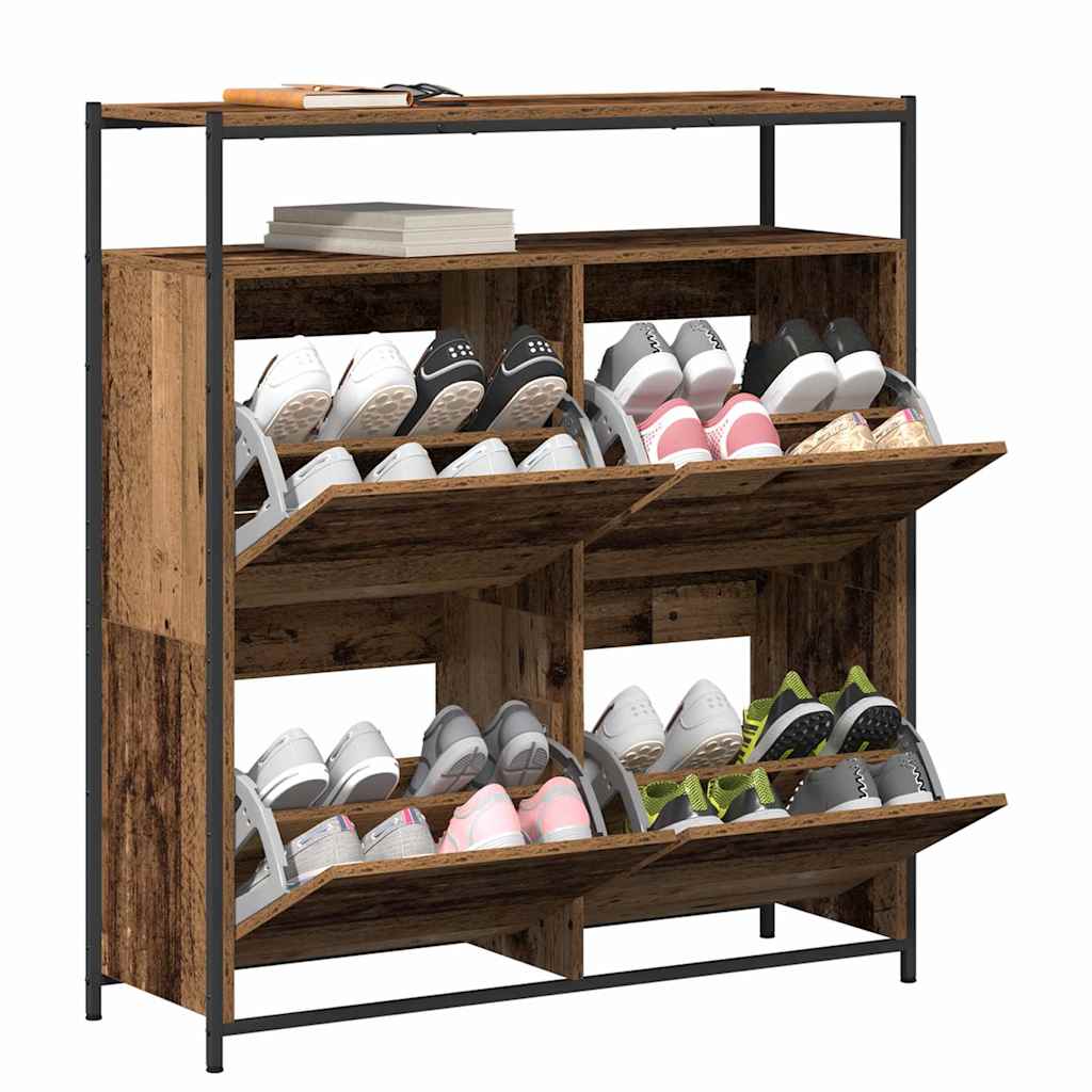 vidaXL Szafka na buty z półką Stare drewno 100 x 34 x 112 cm