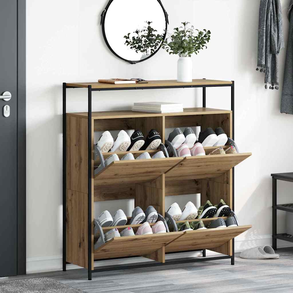 vidaXL Szafka na buty z półką Dąb rzemieślniczy 100 x 34 x 112 cm