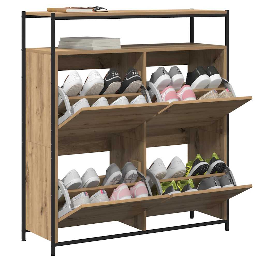 vidaXL Szafka na buty z półką Dąb rzemieślniczy 100 x 34 x 112 cm