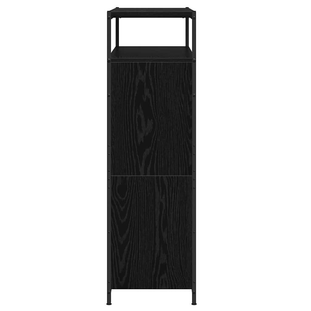 vidaXL Szafka na buty z półką z drzwiami Czarny Dąb 100 x 34 x 112 cm