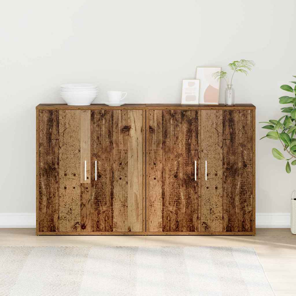 vidaXL Bufet 2 pcs Stare drewno 60 x 31 x 70 cm