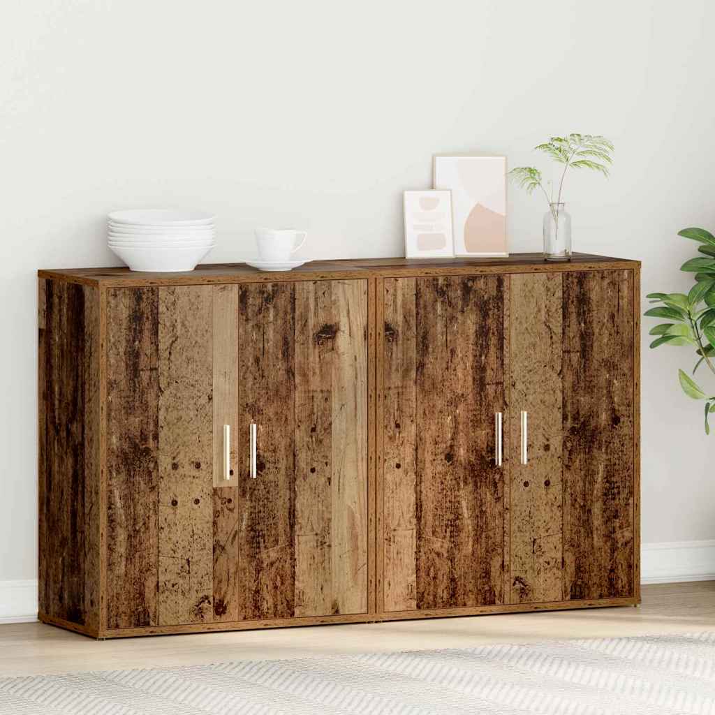 vidaXL Bufet 2 pcs Stare drewno 60 x 31 x 70 cm