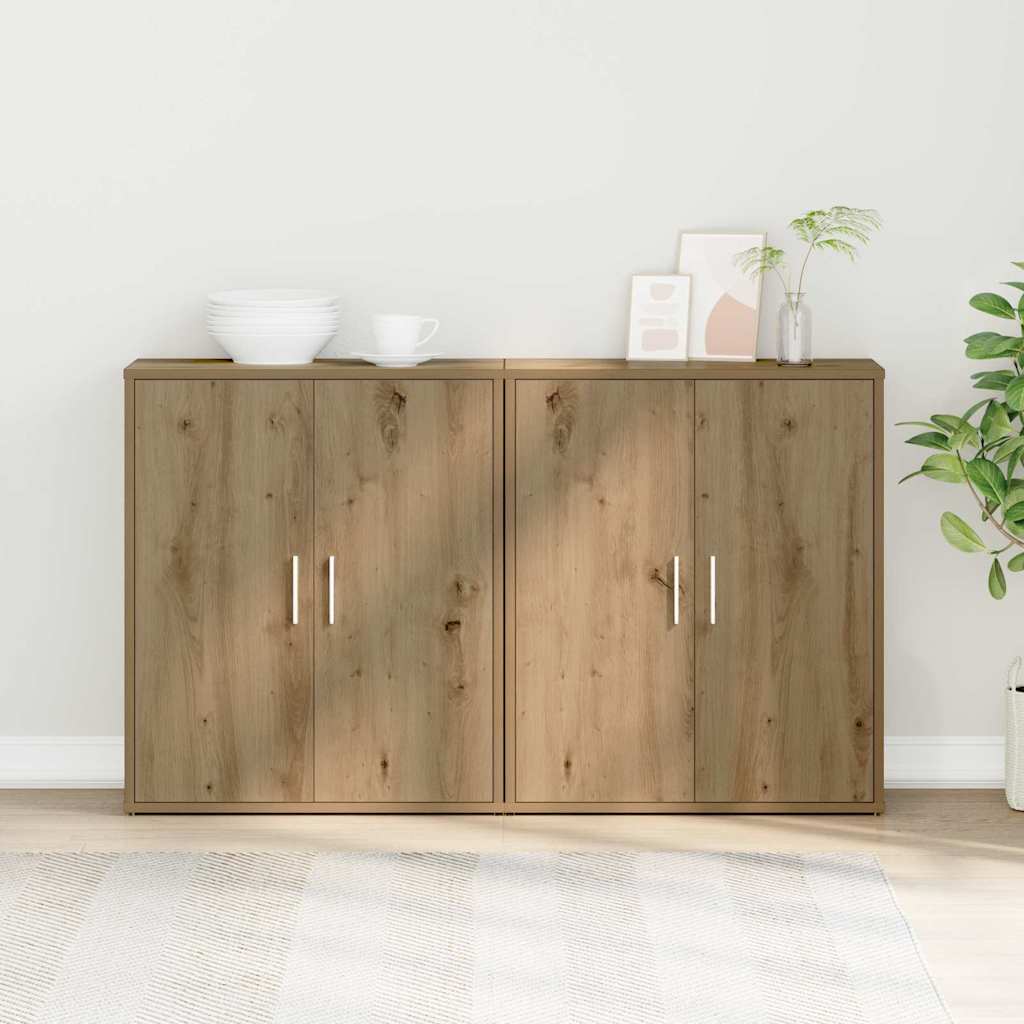 vidaXL Bufet 2 pcs Dąb rzemieślniczy 60 x 31 x 70 cm