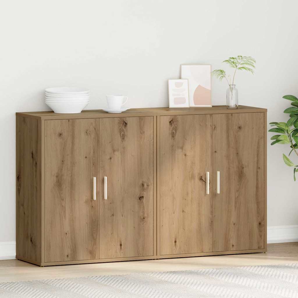 vidaXL Bufet 2 pcs Dąb rzemieślniczy 60 x 31 x 70 cm