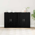 vidaXL Bufet 2 pcs Czarny Dąb 60 x 31 x 70 cm Materiał drewnopochodny
