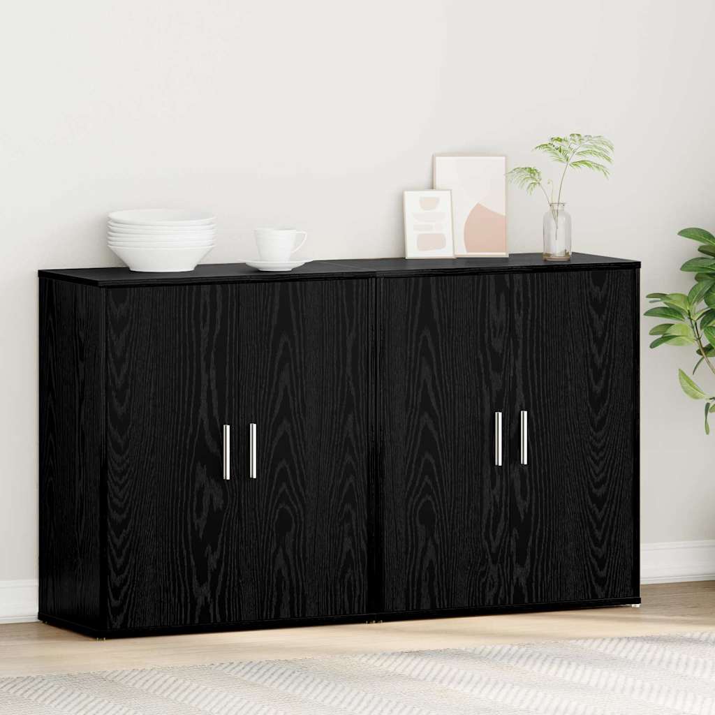 vidaXL Bufet 2 pcs Czarny Dąb 60 x 31 x 70 cm Materiał drewnopochodny