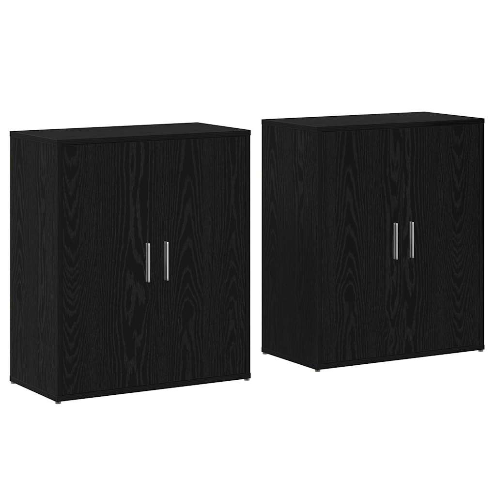 vidaXL Bufet 2 pcs Czarny Dąb 60 x 31 x 70 cm Materiał drewnopochodny
