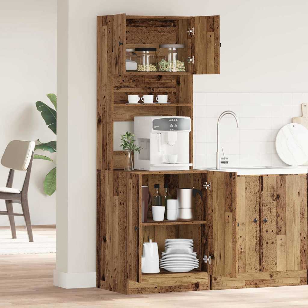 vidaXL Kredens kuchenny z półką 2 pcs Stare drewno 60 x 50 x 180 cm