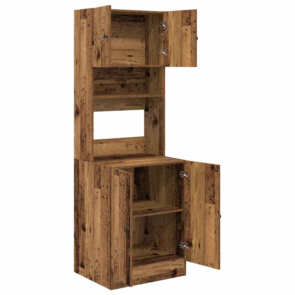 vidaXL Kredens kuchenny z półką 2 pcs Stare drewno 60 x 50 x 180 cm