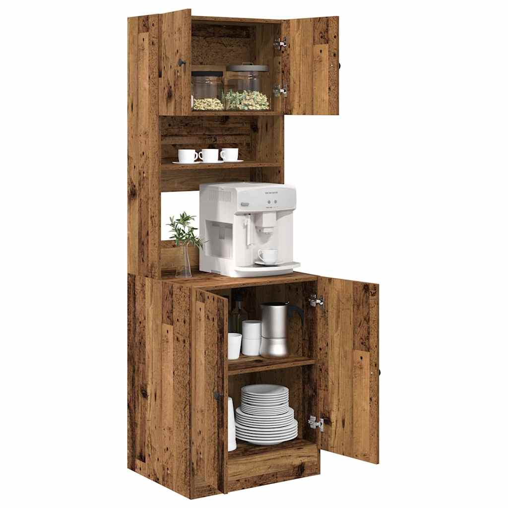vidaXL Kredens kuchenny z półką 2 pcs Stare drewno 60 x 50 x 180 cm