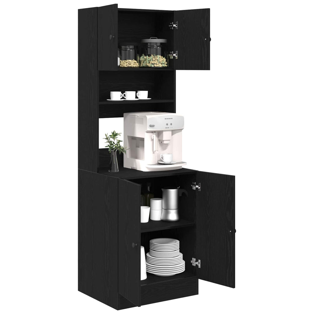 vidaXL Kredens kuchenny Czarny Dąb 60 x 50 x 180 cm