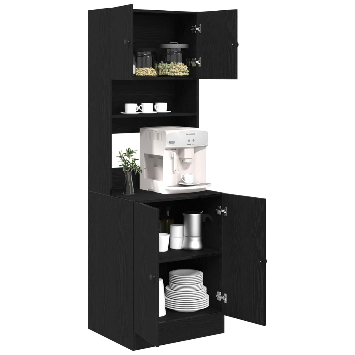 vidaXL Kredens kuchenny Czarny Dąb 60 x 50 x 180 cm