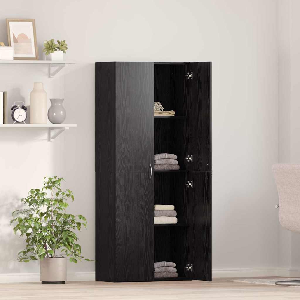 vidaXL Biurowa szafka Czarny Dąb 60 x 32 x 152,5 cm