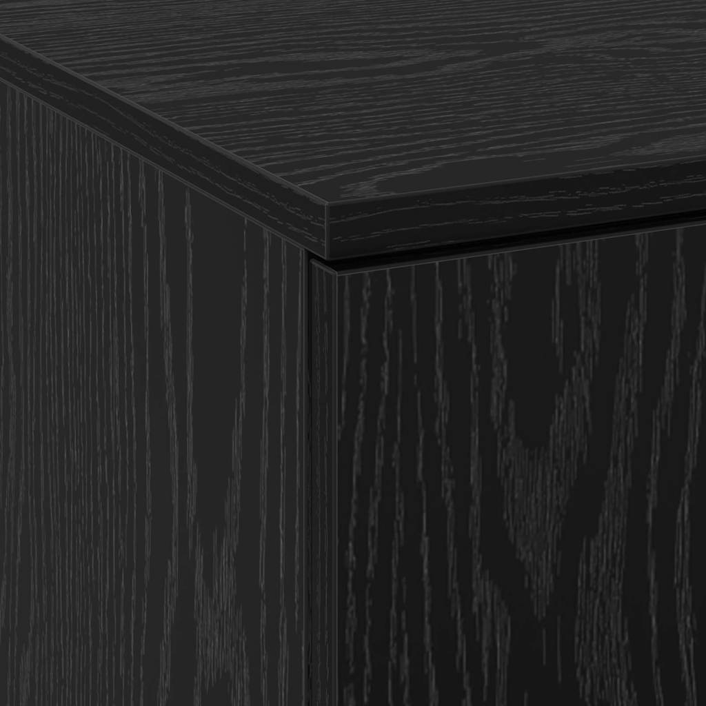 vidaXL Highboard Czarny dąb 60 x 35 x 180 cm Materiał drewnopochodny