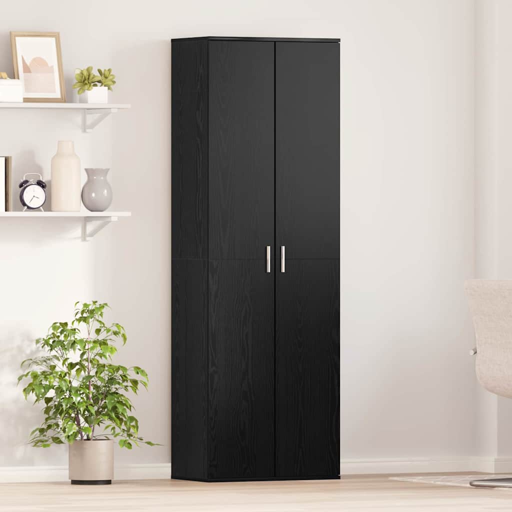 vidaXL Highboard Czarny dąb 60 x 35 x 180 cm Materiał drewnopochodny