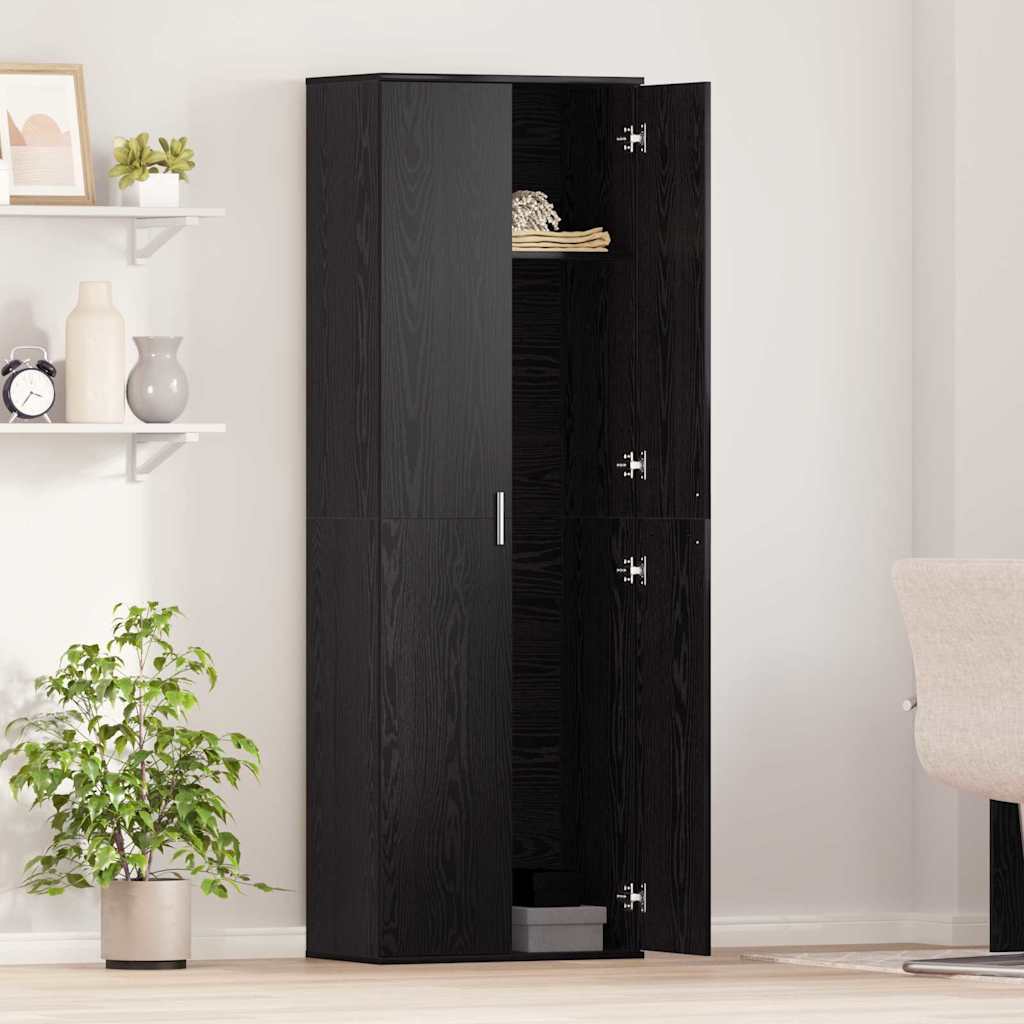 vidaXL Highboard Czarny dąb 60 x 35 x 180 cm Materiał drewnopochodny