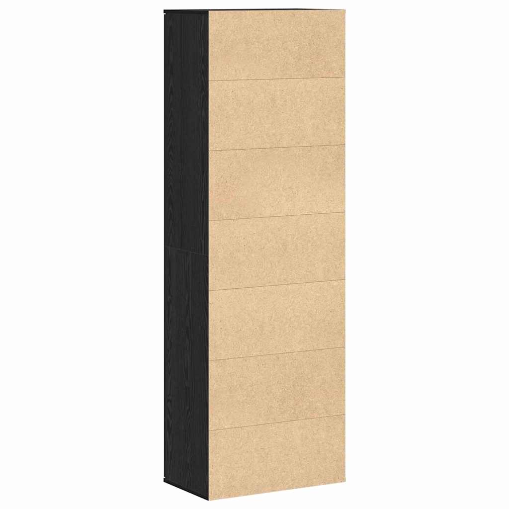 vidaXL Highboard Czarny dąb 60 x 35 x 180 cm Materiał drewnopochodny