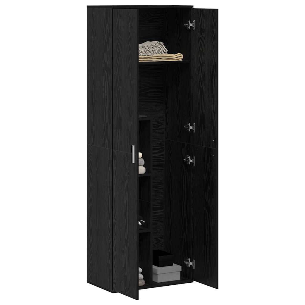 vidaXL Highboard Czarny dąb 60 x 35 x 180 cm Materiał drewnopochodny