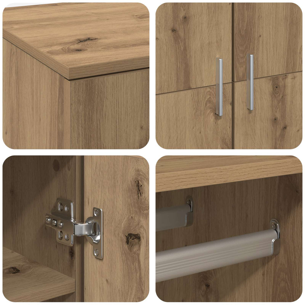 vidaXL Bufet dąb artisan 80 x 39 x 178 cm Materiał drewnopochodny