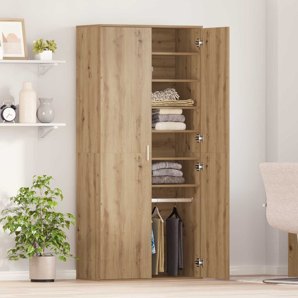 vidaXL Bufet dąb artisan 80 x 39 x 178 cm Materiał drewnopochodny