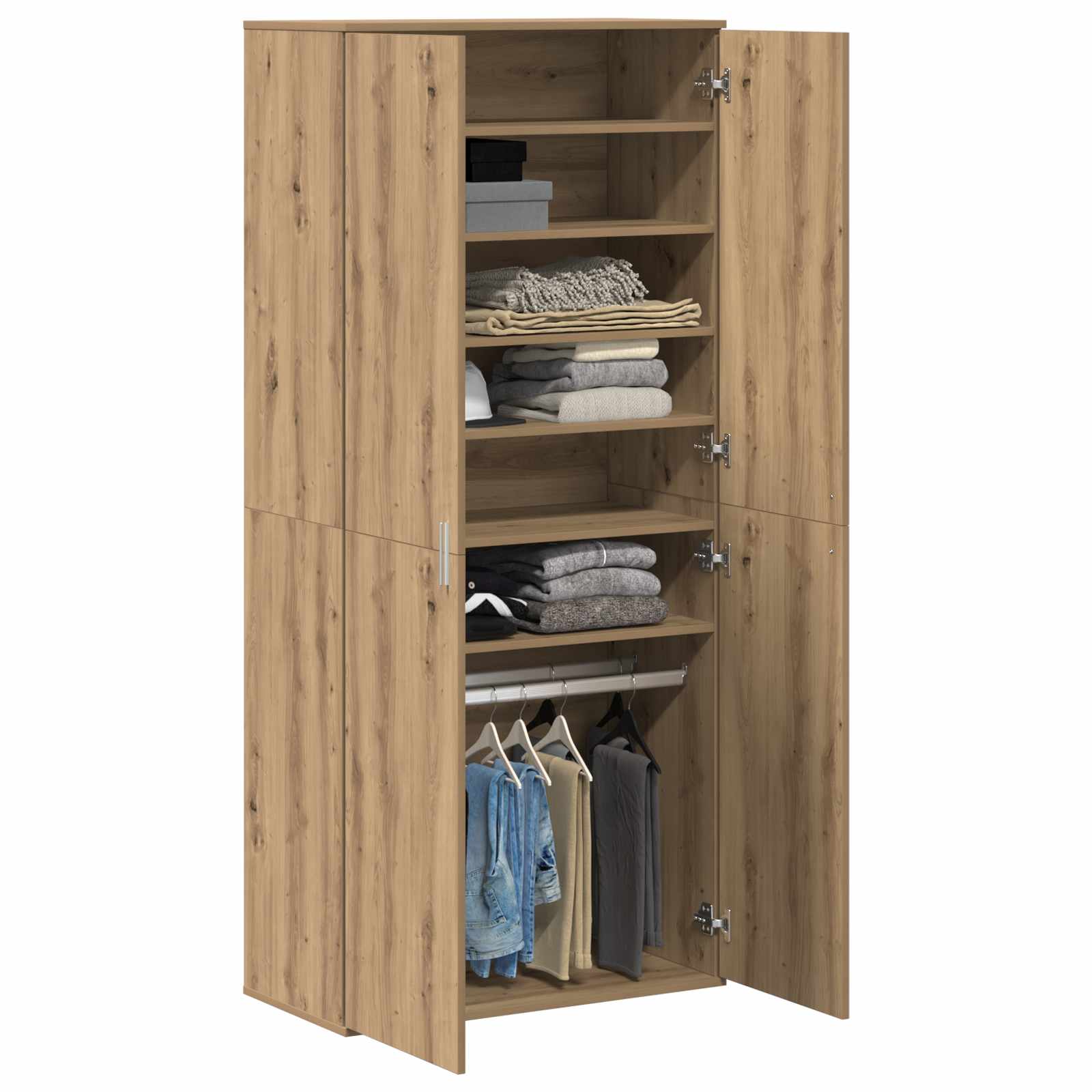 vidaXL Bufet dąb artisan 80 x 39 x 178 cm Materiał drewnopochodny