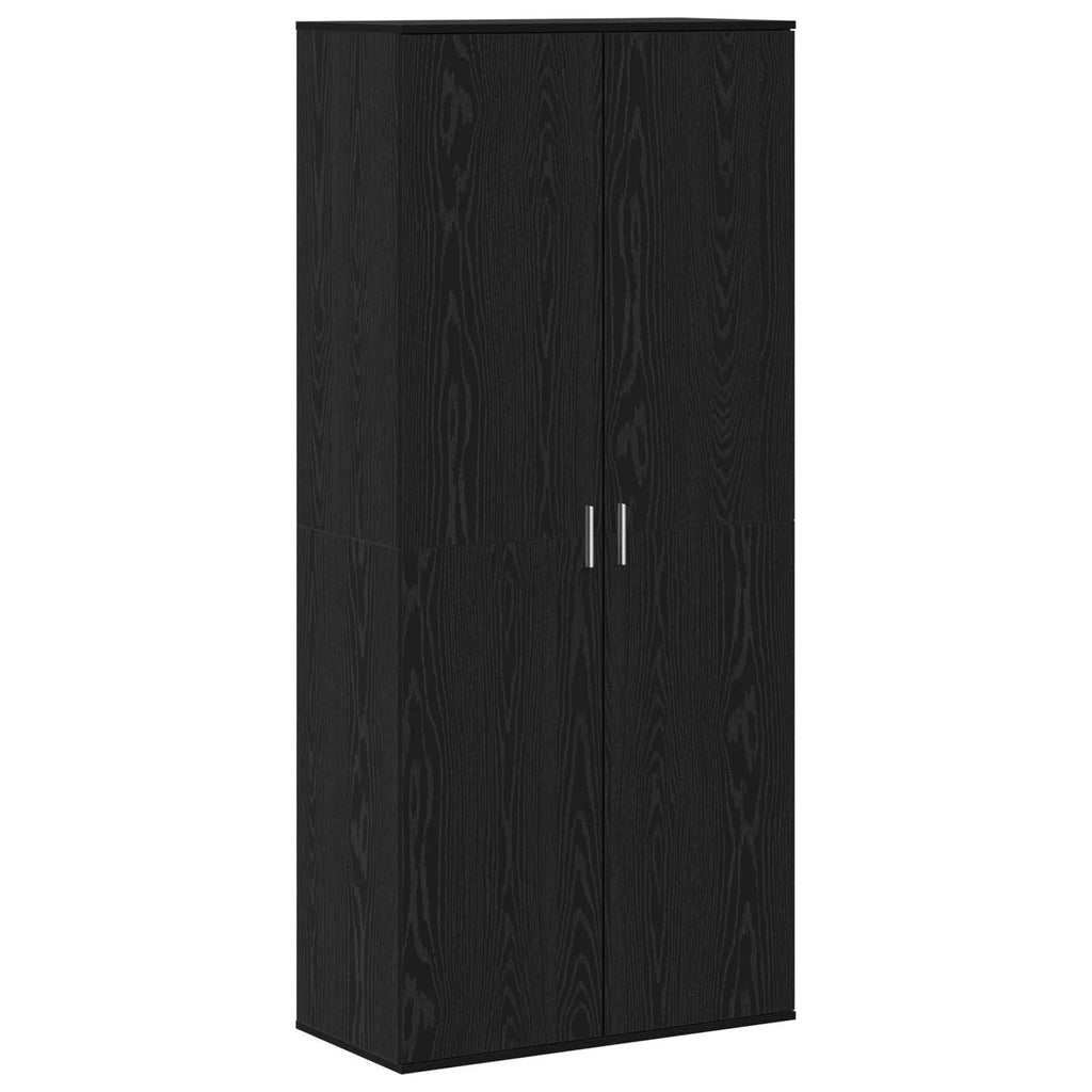 vidaXL Bufet Czarny dąb 80 x 39 x 178 cm Materiał drewnopochodny