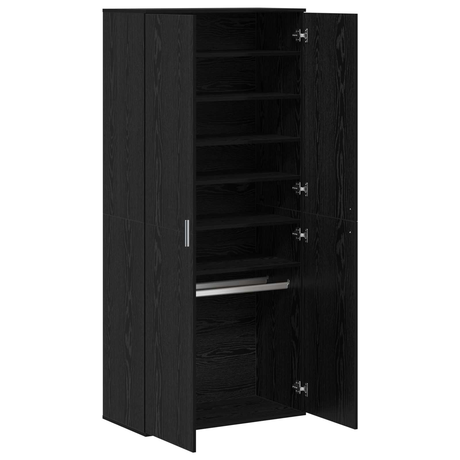 vidaXL Bufet Czarny dąb 80 x 39 x 178 cm Materiał drewnopochodny