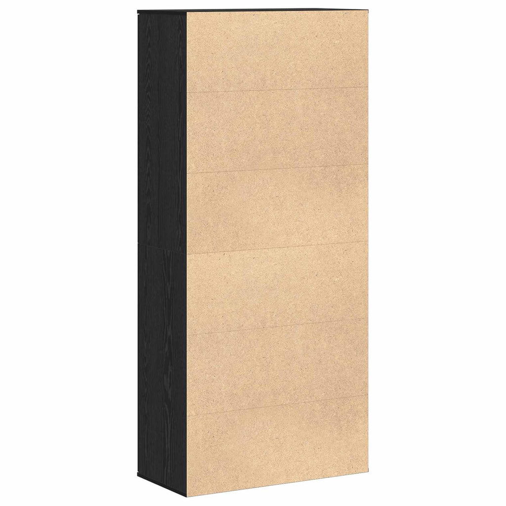 vidaXL Bufet Czarny dąb 80 x 39 x 178 cm Materiał drewnopochodny