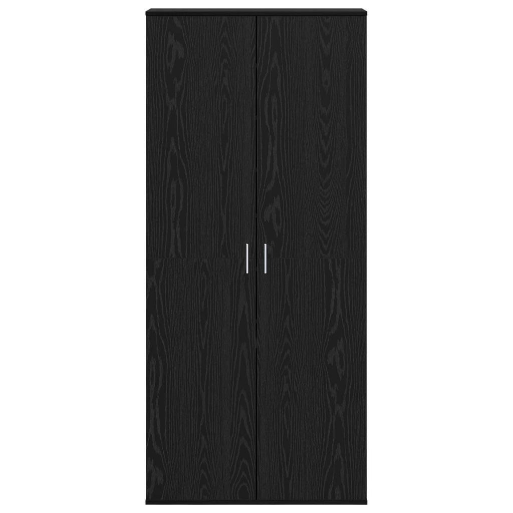vidaXL Bufet Czarny dąb 80 x 39 x 178 cm Materiał drewnopochodny
