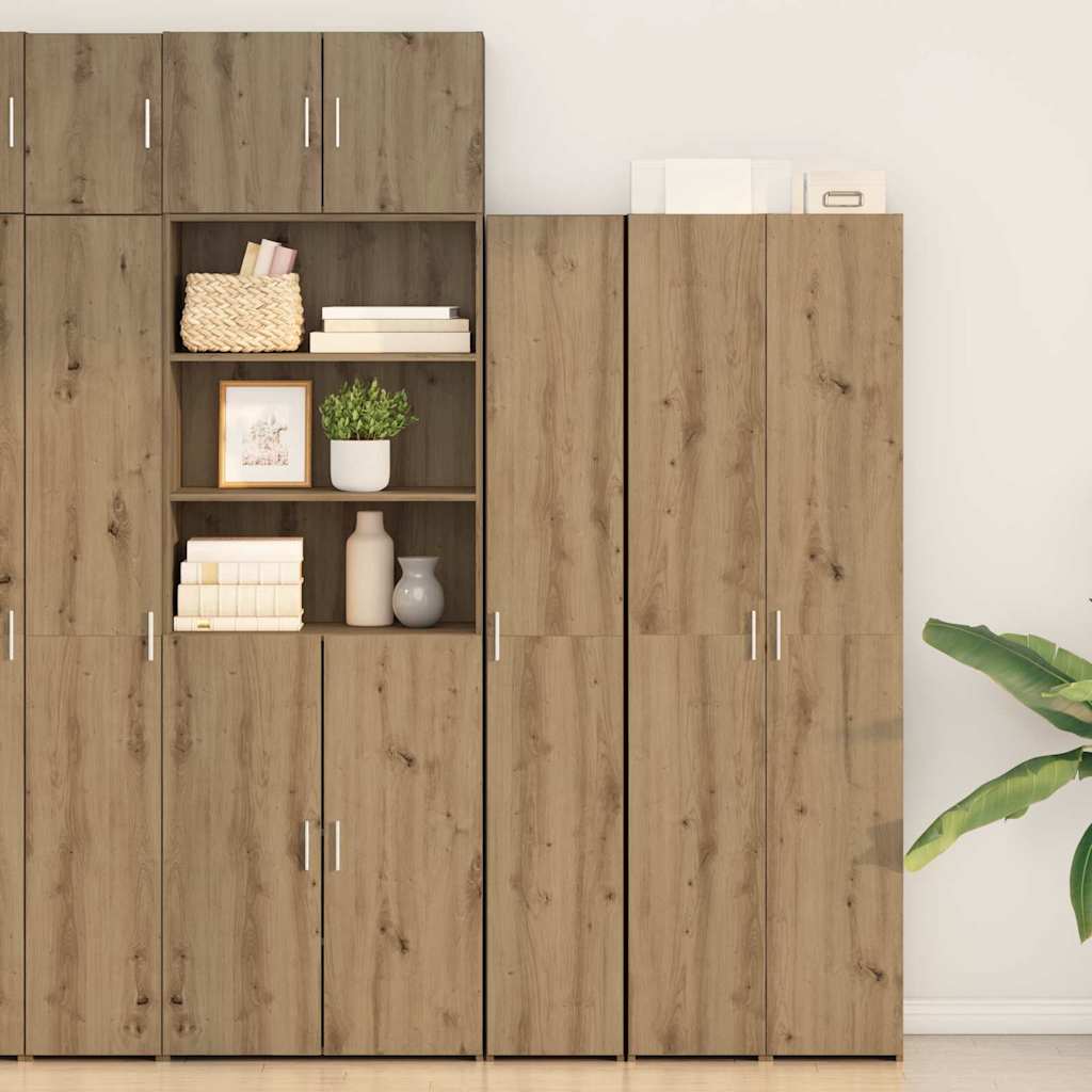 vidaXL Highboard 2 pcs Dąb rzemieślniczy 30 x 42,5 x 185 cm