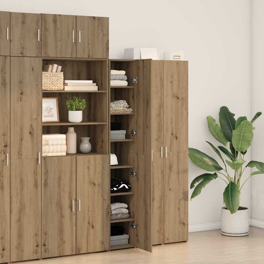 vidaXL Highboard 2 pcs Dąb rzemieślniczy 30 x 42,5 x 185 cm