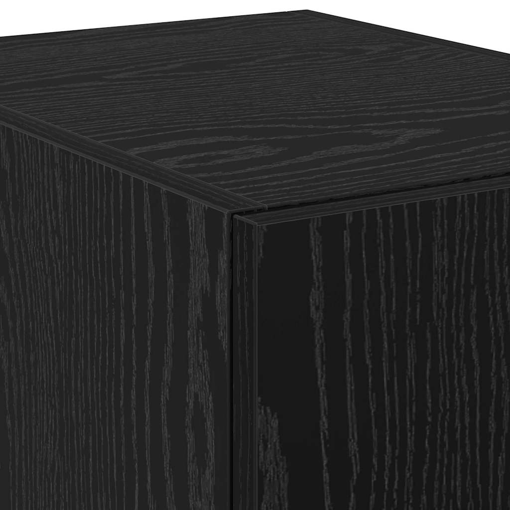 vidaXL Highboard 2 pcs Czarny Dąb 30 x 42,5 x 185 cm