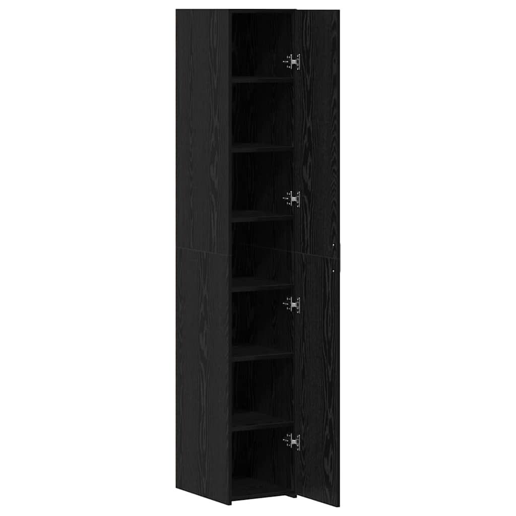 vidaXL Highboard 2 pcs Czarny Dąb 30 x 42,5 x 185 cm